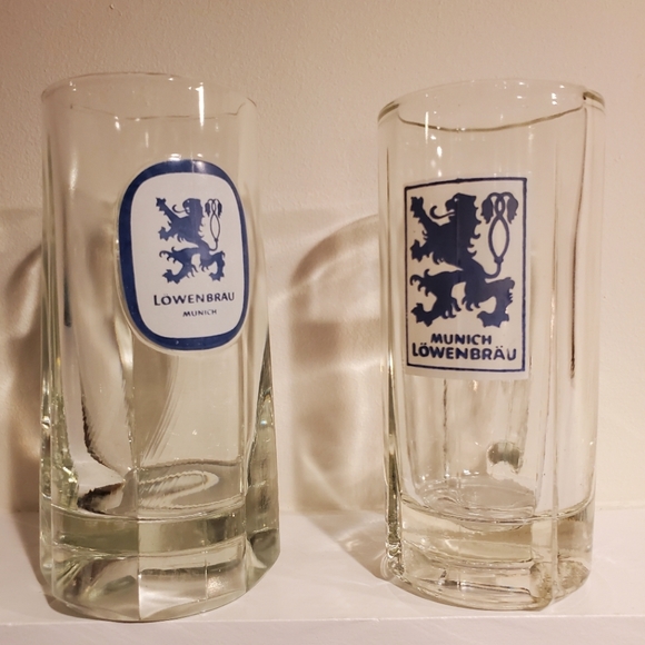 Lowenbrau Dining Set Of 2 Vintage German Lowenbrau Munich Heavy